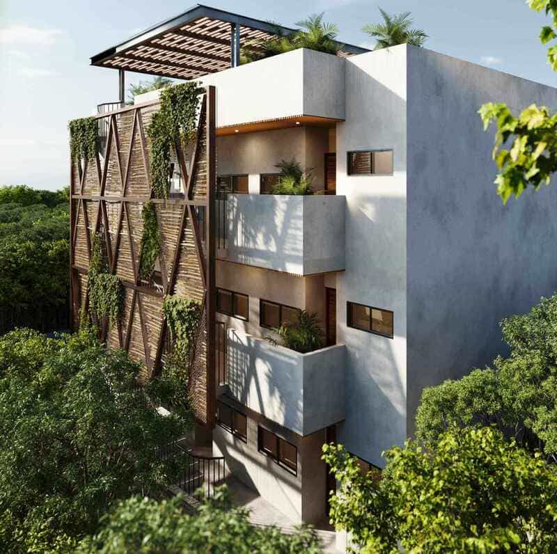 render hotel fachada